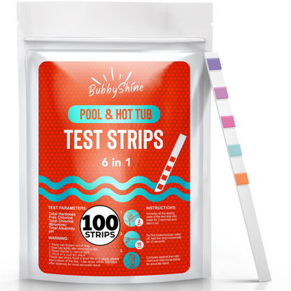 BubbyShine 6-in-1 pool and hot tub test strips