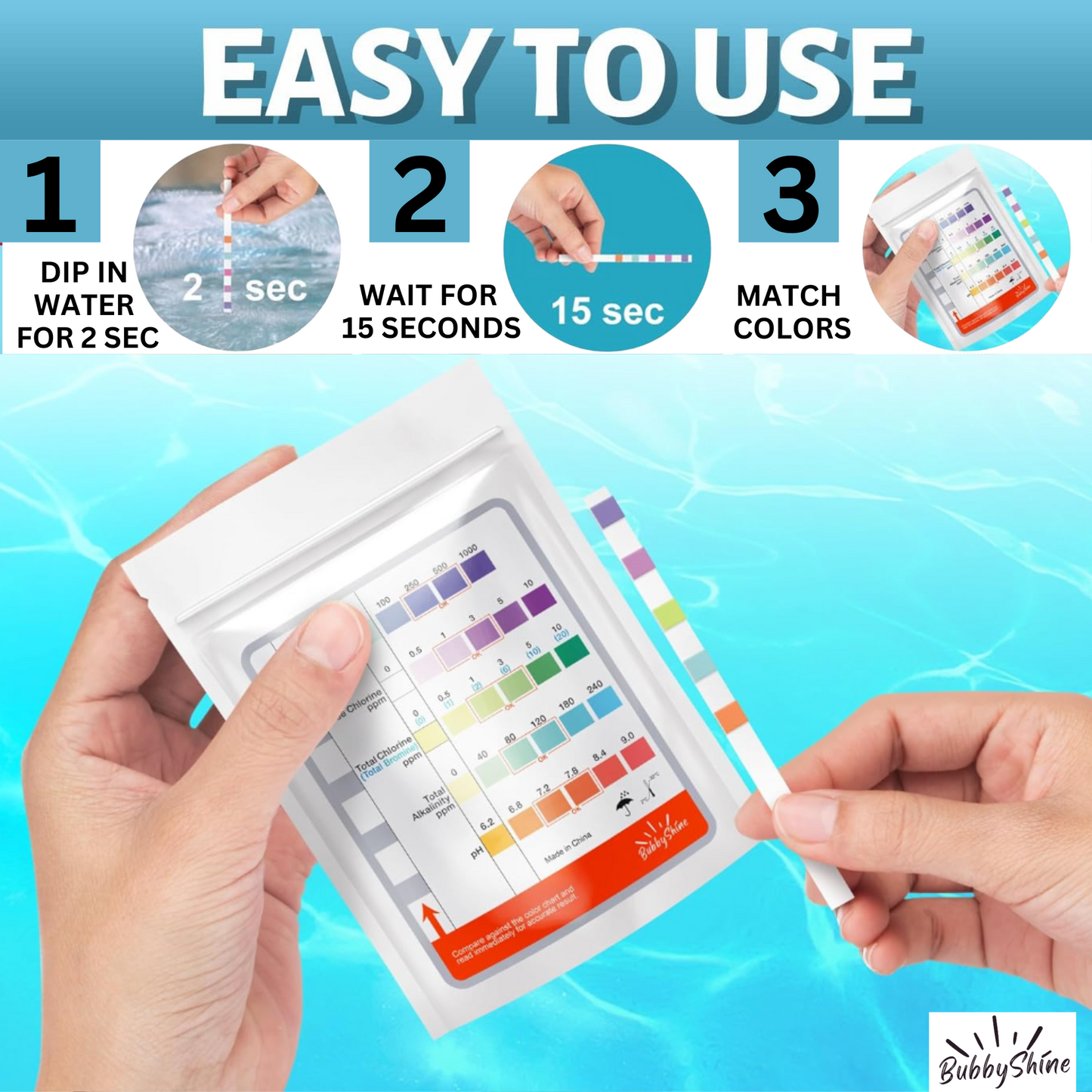 6 in 1 Hot Tub & Pool Test Strips ( 100 Pack )