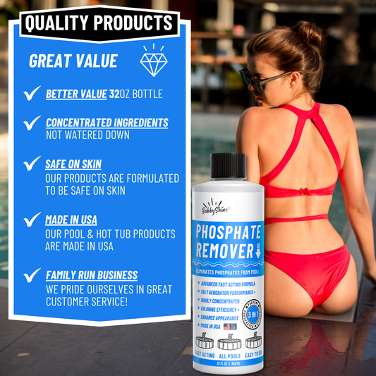 BubbyShine Pool Phosphate Remover 32 oz quality and product information