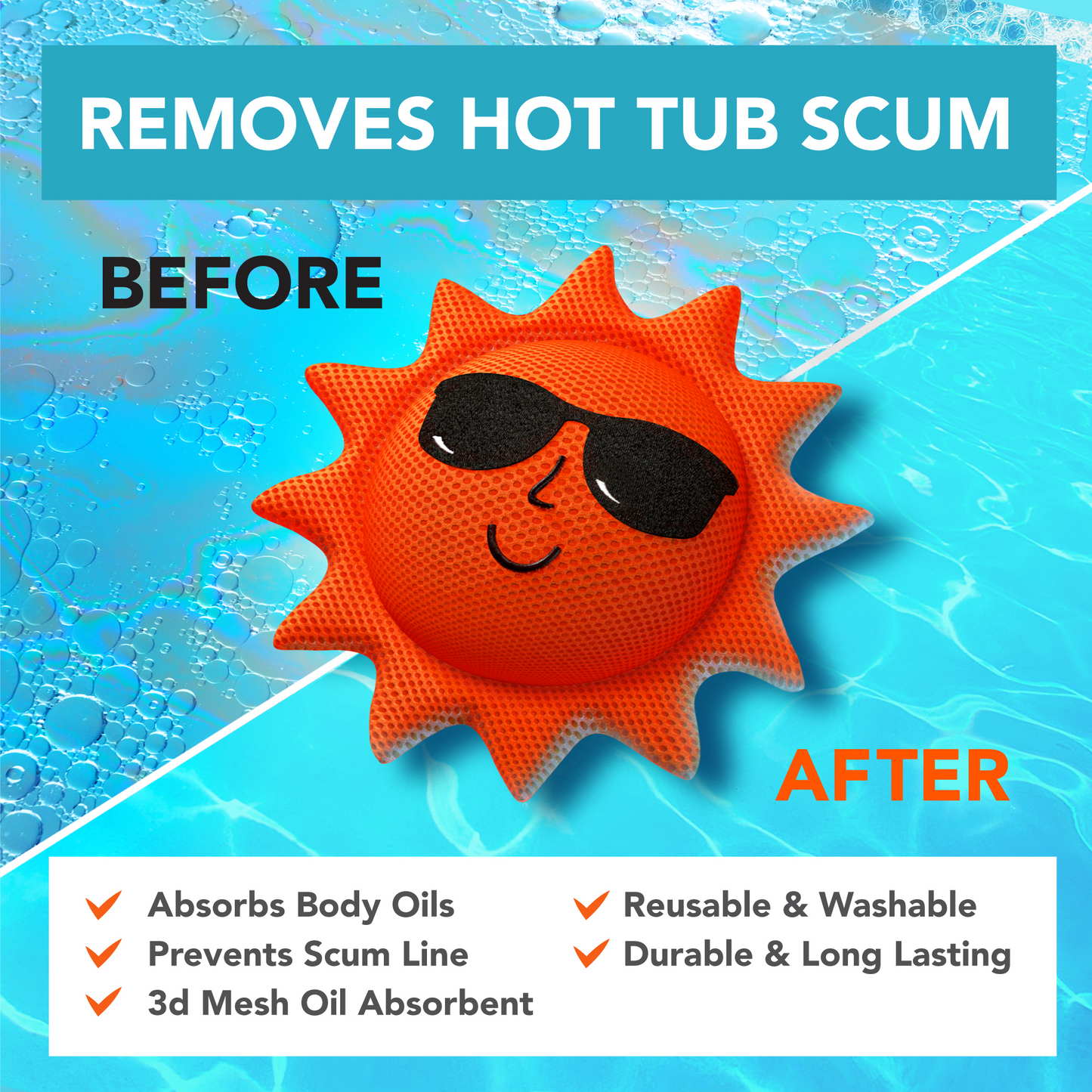 Hot Tub Scum Absorber Classic 1 Pack + Test Strips